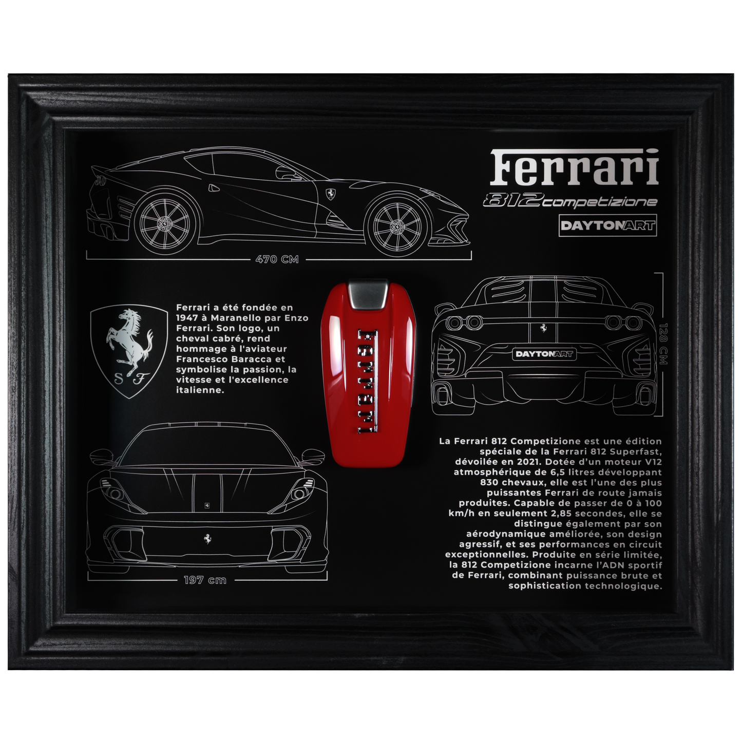 Cadre Ferrari 812 Competizione Fiche Technique Daytonart.fr