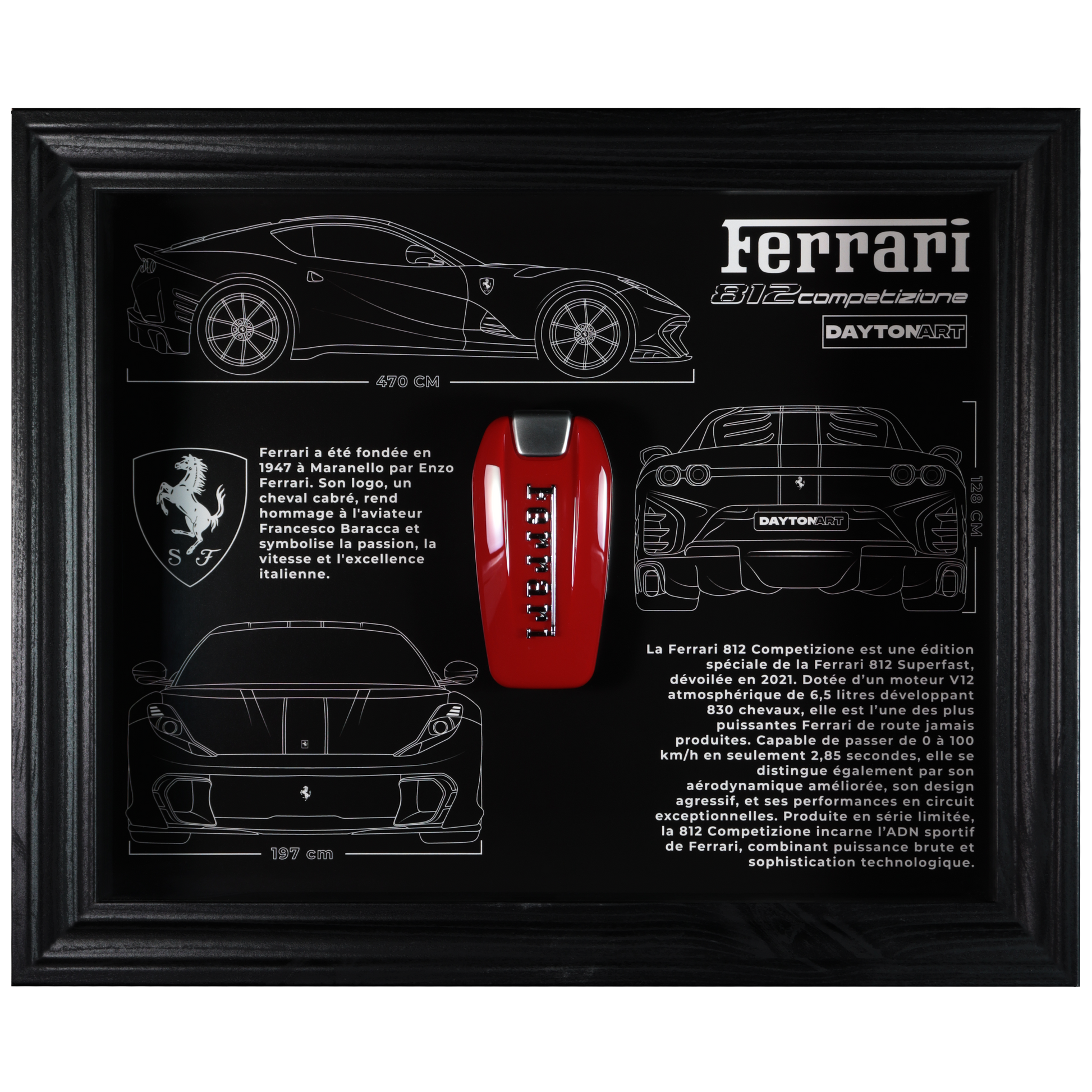 Cadre Ferrari 812 Competizione Fiche Technique Daytonart.fr