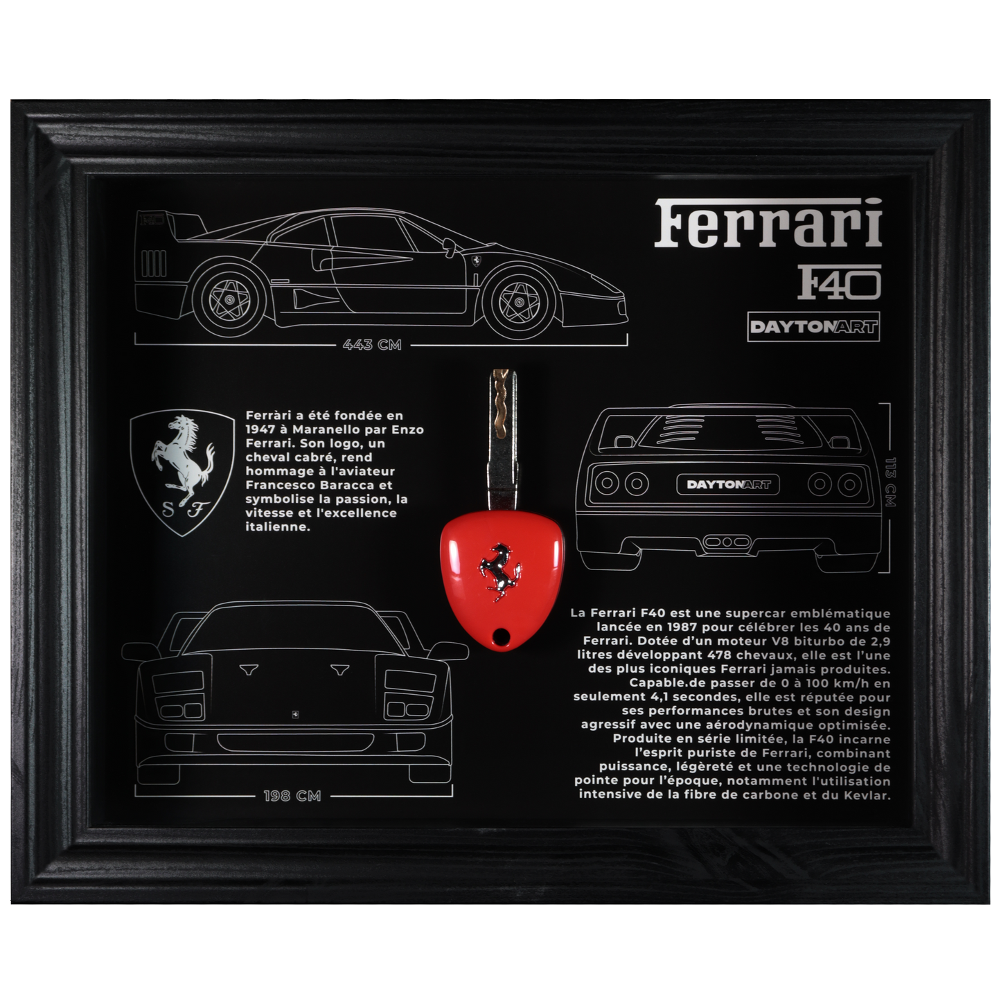 Cadre Ferrari F40 Fiche Technique Daytonart.fr