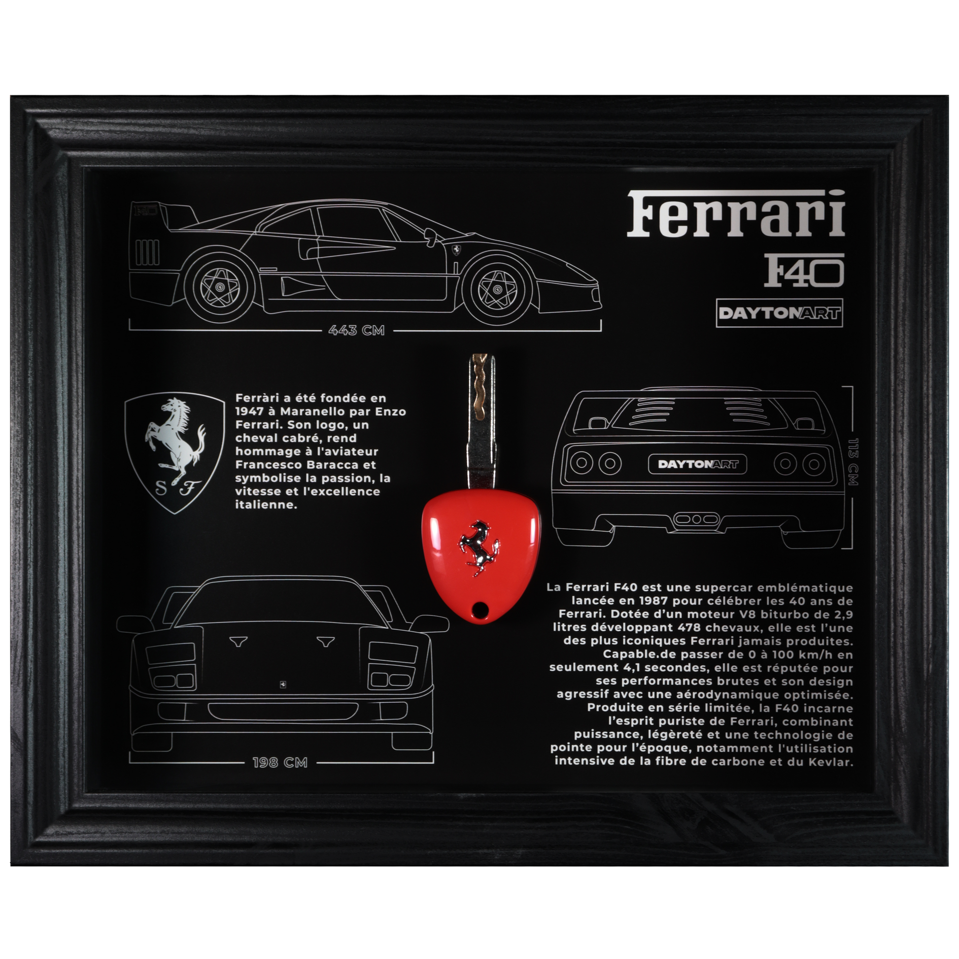 Cadre Ferrari F40 Fiche Technique Daytonart.fr
