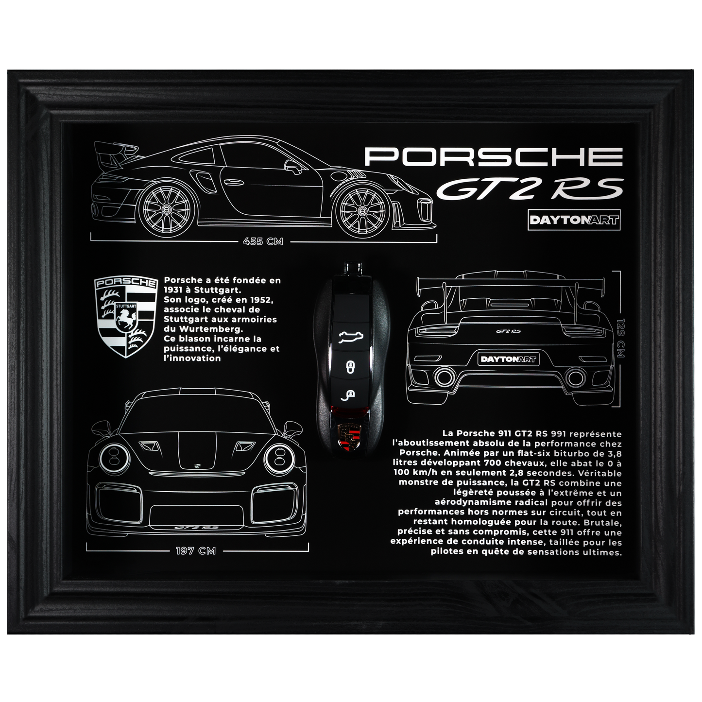 Cadre Porsche GT2 RS Fiche Technique Daytonart.fr