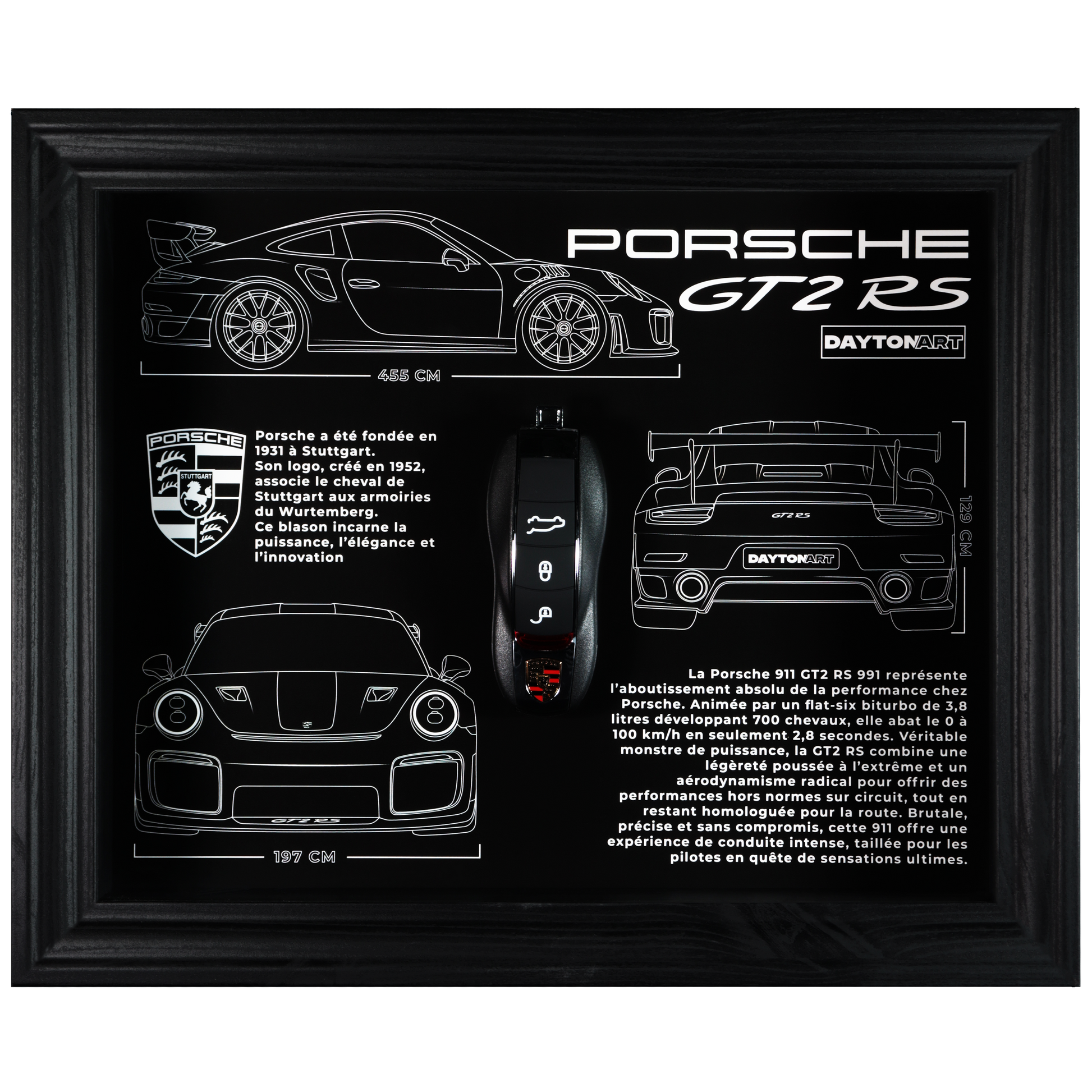 Cadre Porsche GT2 RS Fiche Technique Daytonart.fr