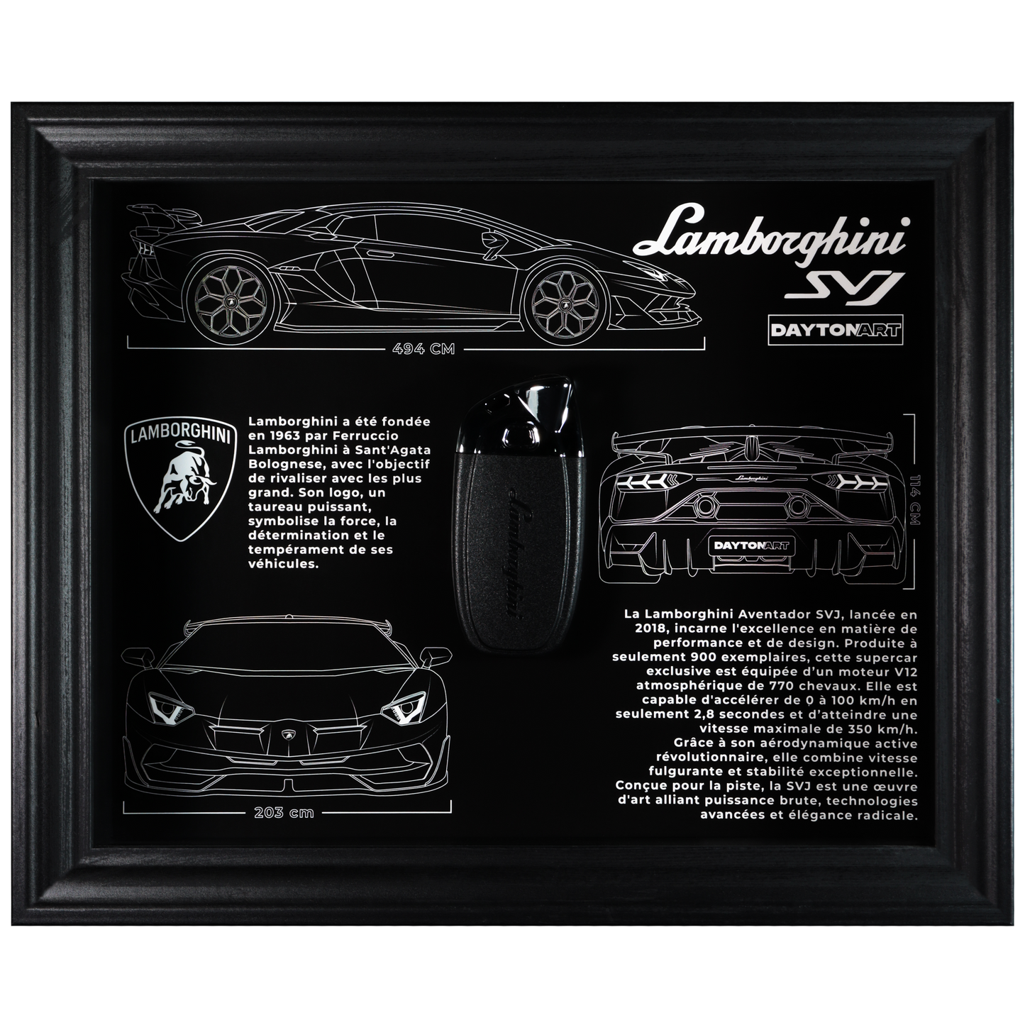 Cadre Lamborghini SVJ Fiche Technique Daytonart.fr