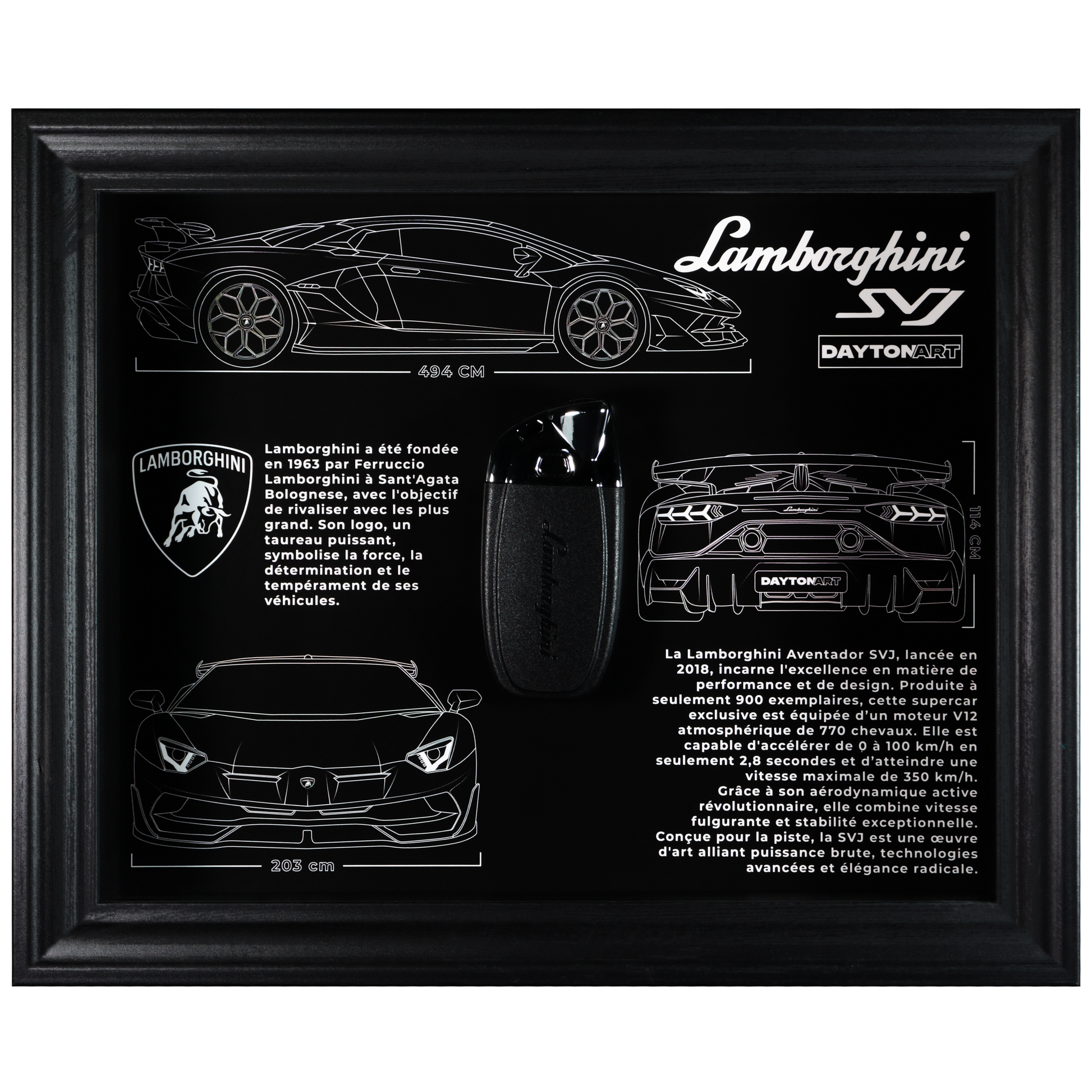 Cadre Lamborghini SVJ Fiche Technique Daytonart.fr